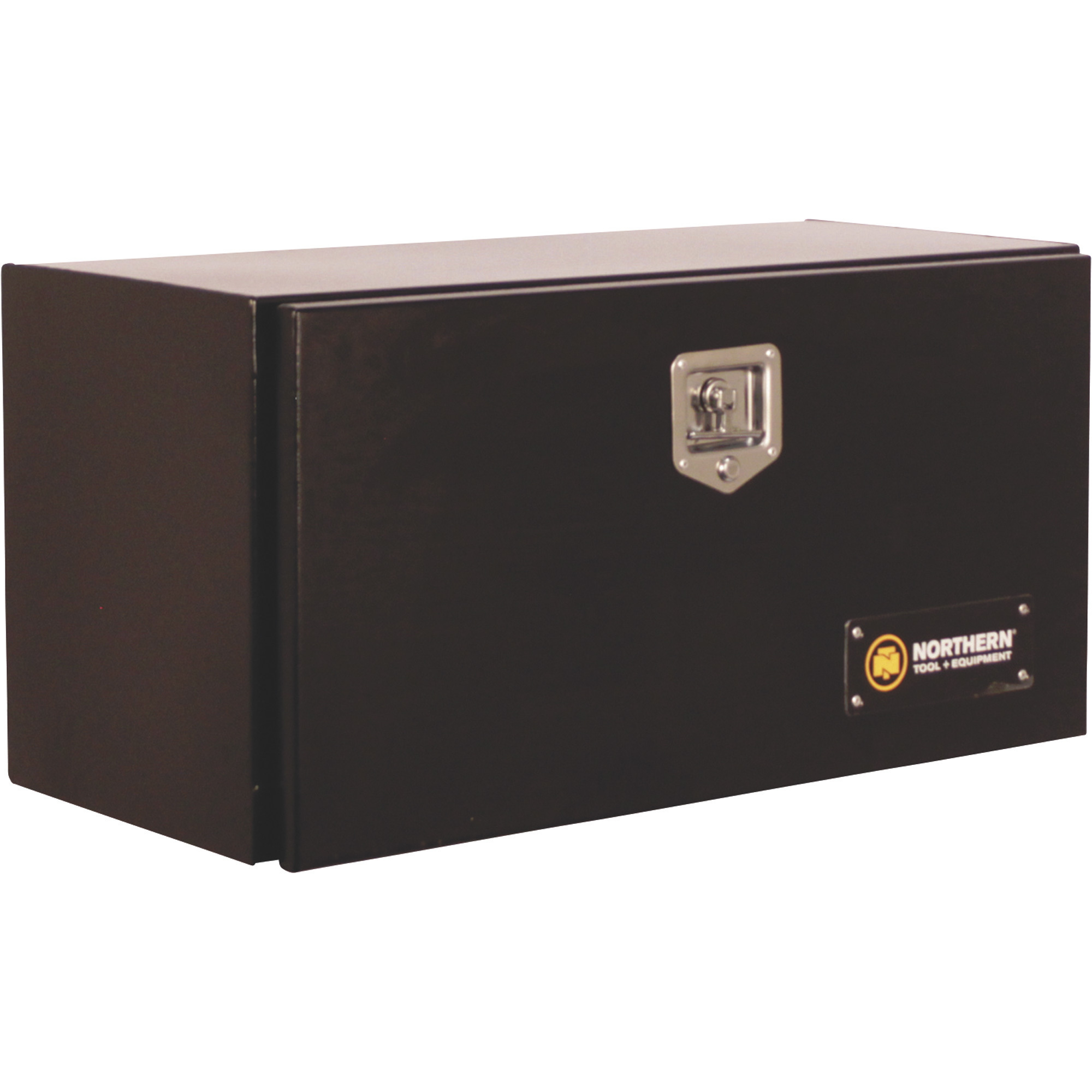 Northern Tool Underbody Truck Toolbox with Drop Door, 36in. x 17in. x 18in., Steel, Gloss Black, T-Handle Latch